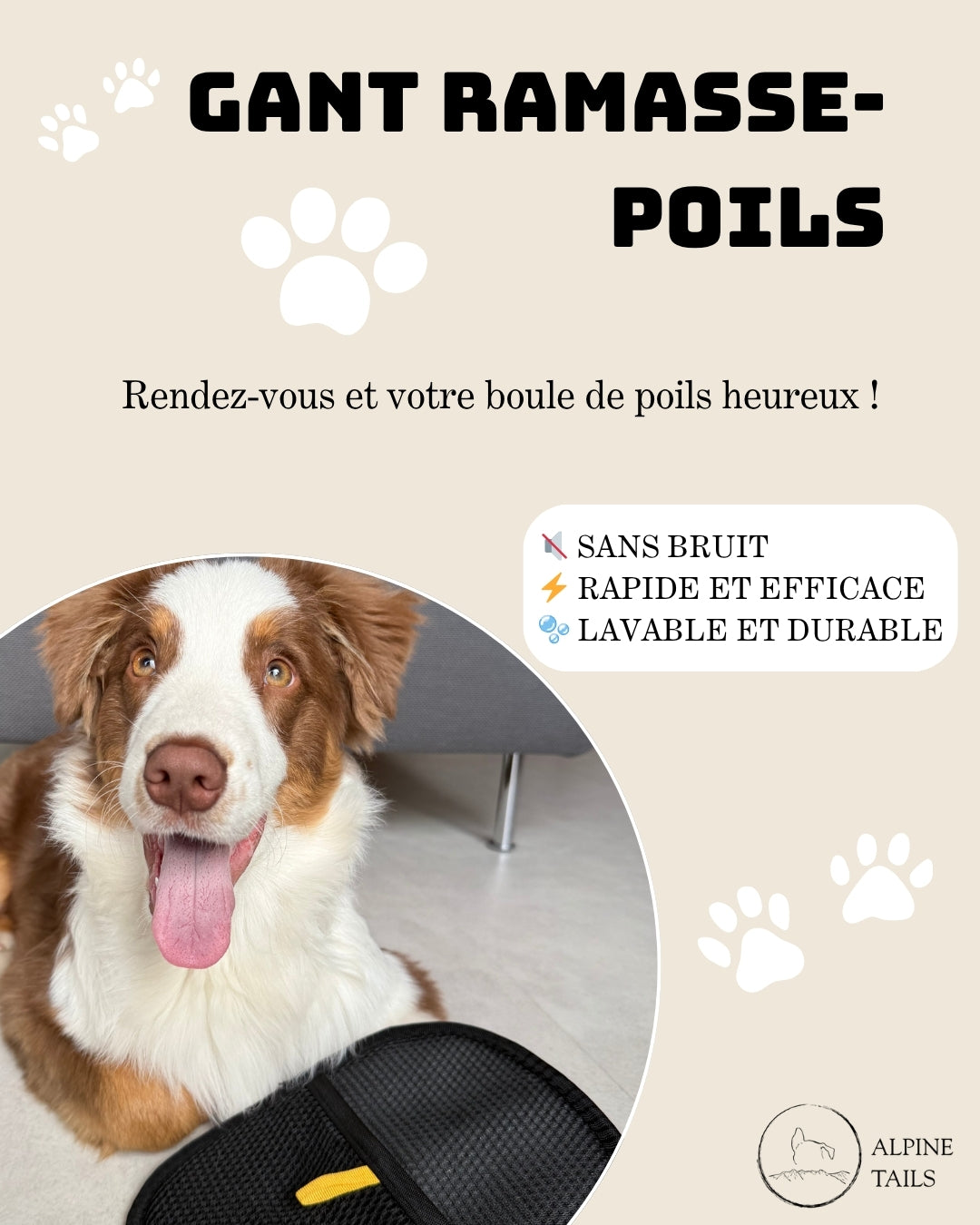 Gant Ramasse-Poils       Effet Électrostatique
