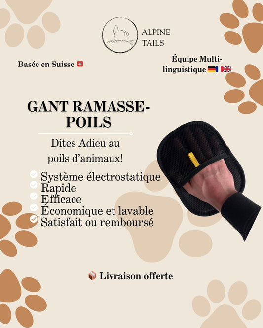 Gant Ramasse-Poils       Effet Électrostatique